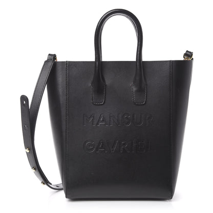 Mansur Gavriel Calfskin Logo Mini North South Tote Black Flamma 1 of 9