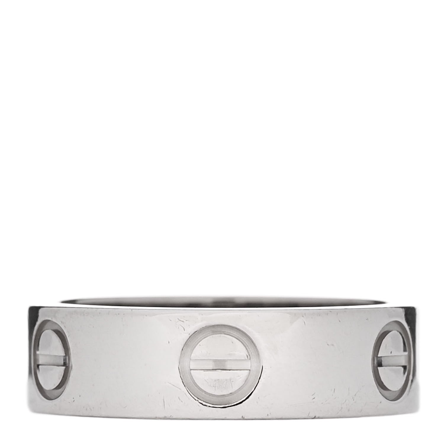 Cartier 18K White Gold 5.5mm LOVE Ring 53 6.5 1 of 4