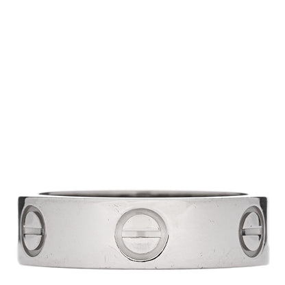 Cartier 18K White Gold 5.5mm LOVE Ring 53 6.5 1 of 4