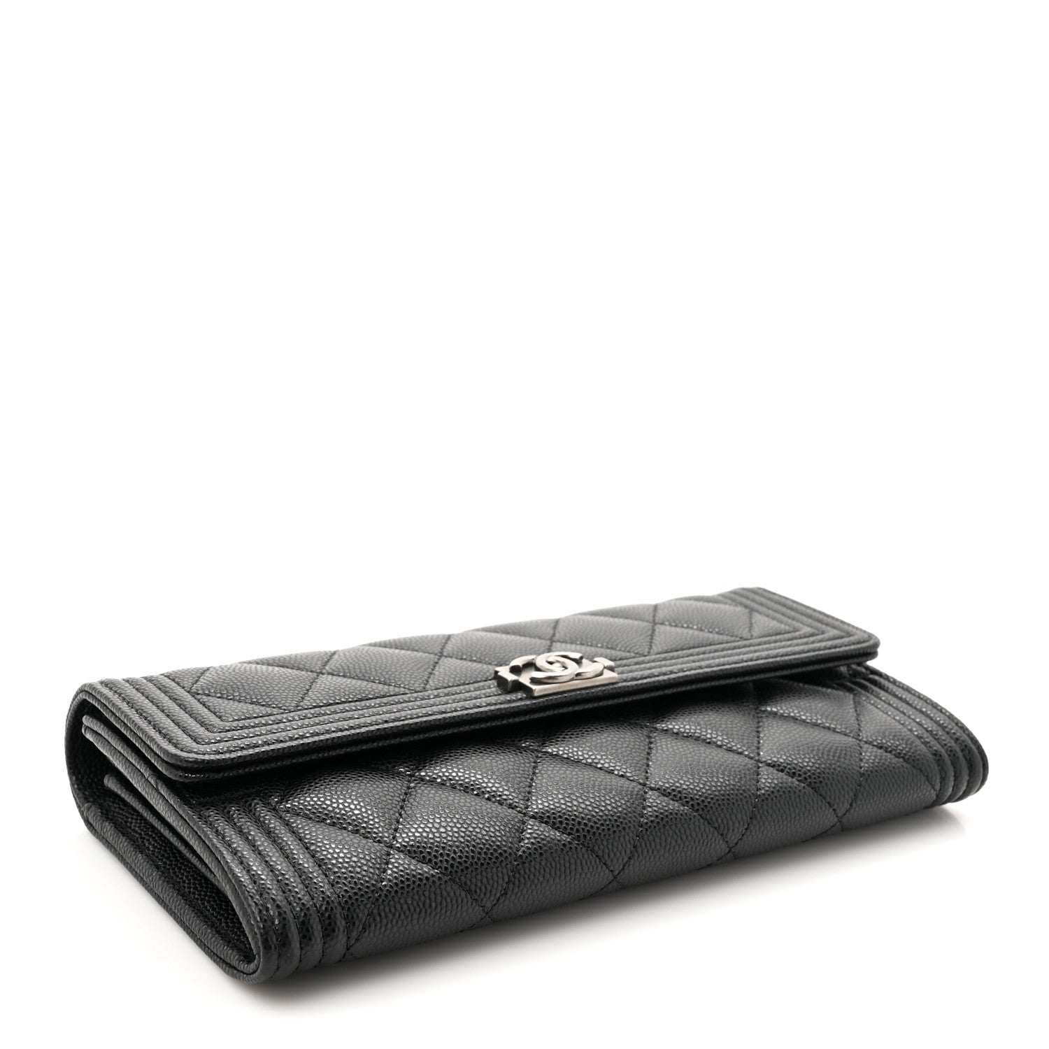 Chanel Caviar Quilted Long Boy Flap Wallet Black 4 of 10