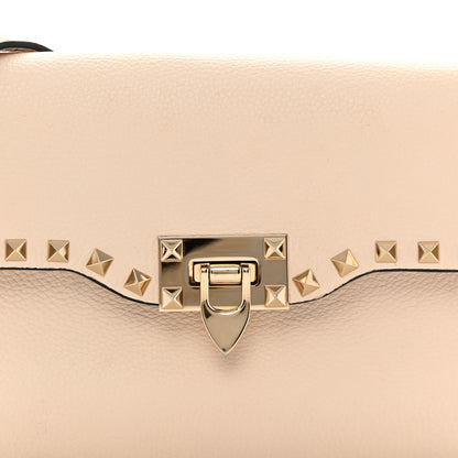 Valentino Garavani Pebbled Calfskin Medium Rockstud Flip Lock Crossbody Bag  Light Ivory 7 of 10