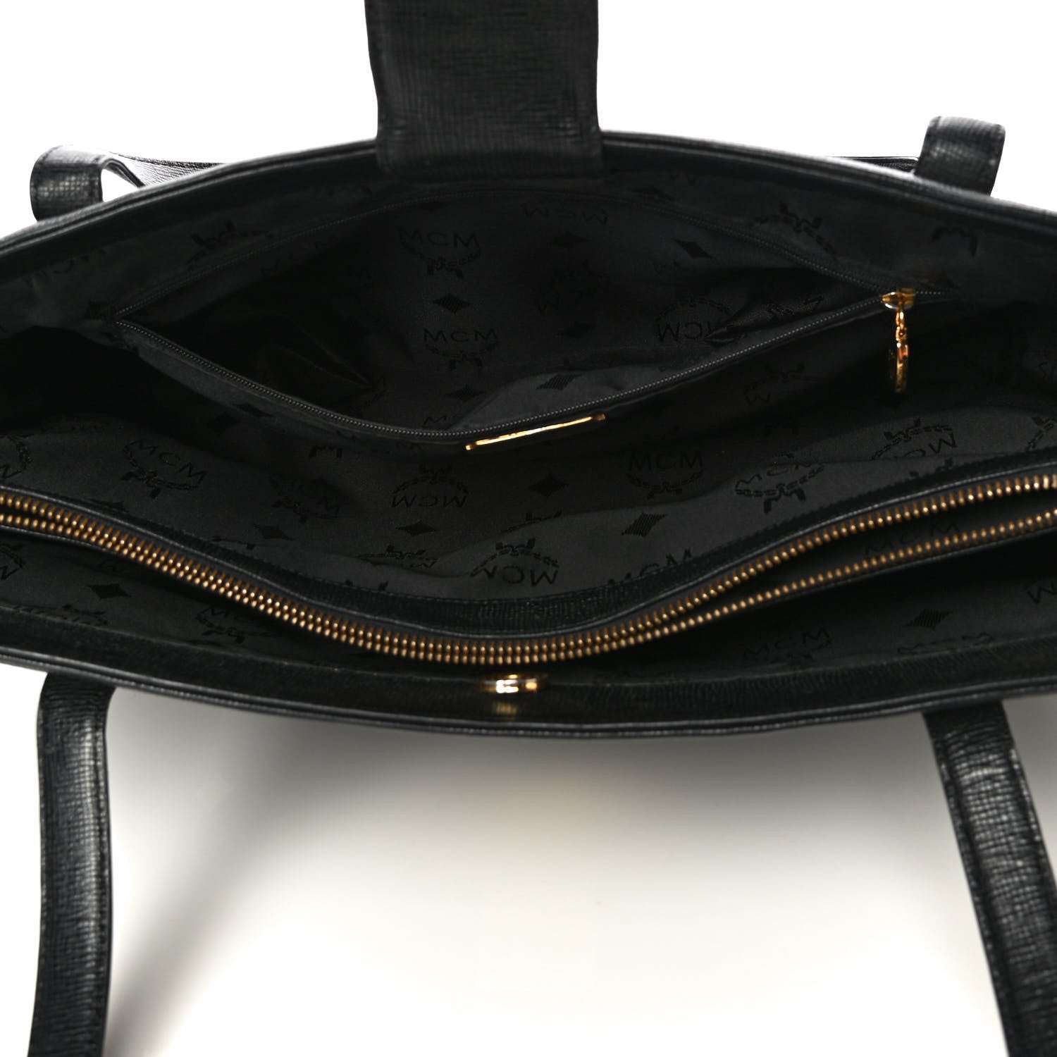 MCM Calfskin Studded Tote Black 6 of 14
