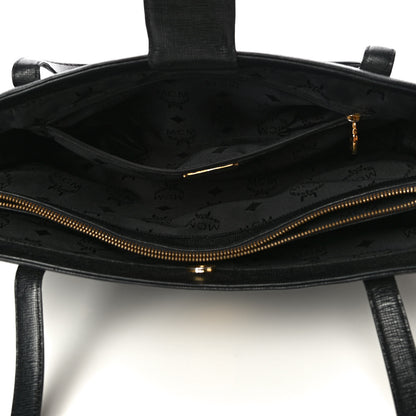 MCM Calfskin Studded Tote Black 6 of 14