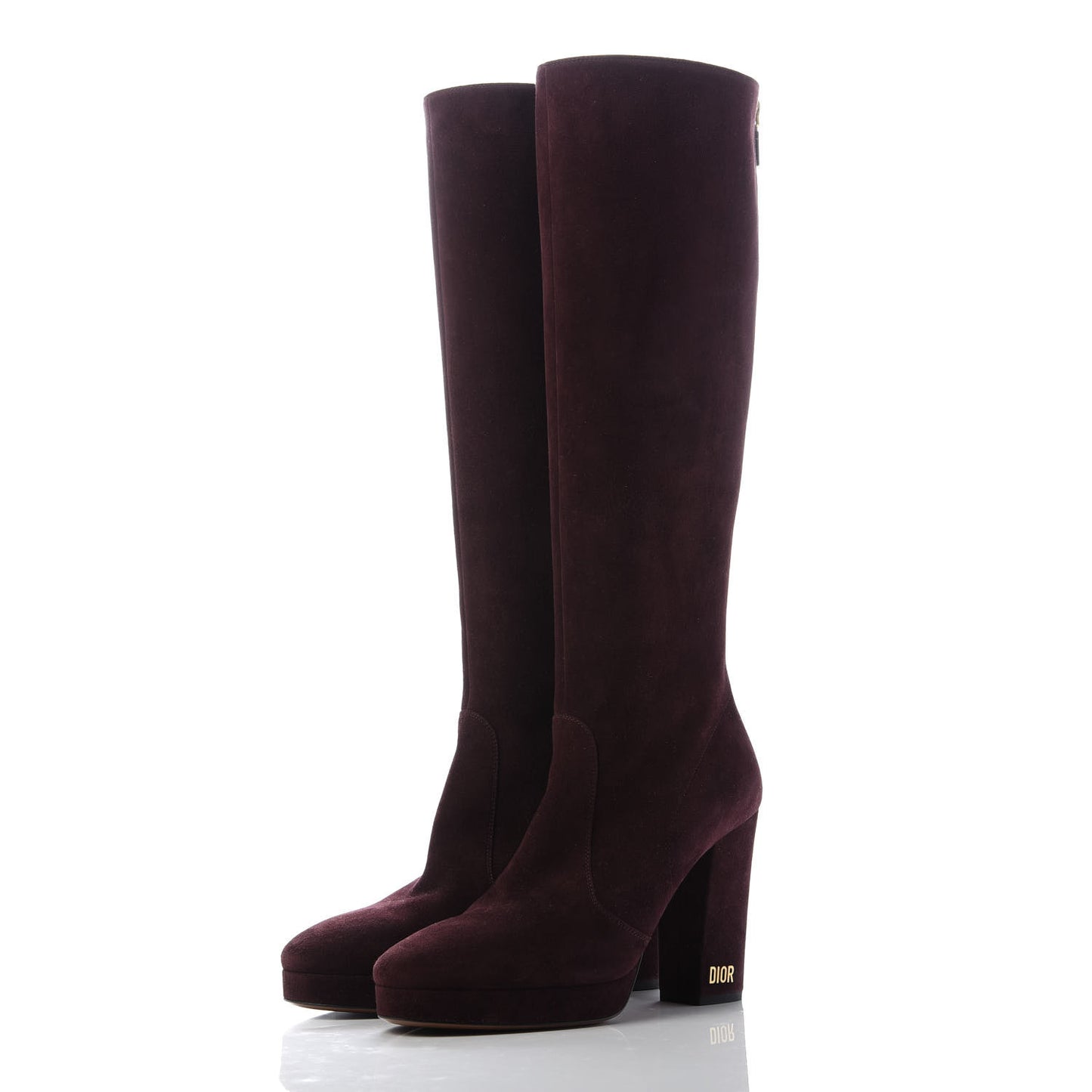 Suede D-rise Platform Boots 39 Burgundy