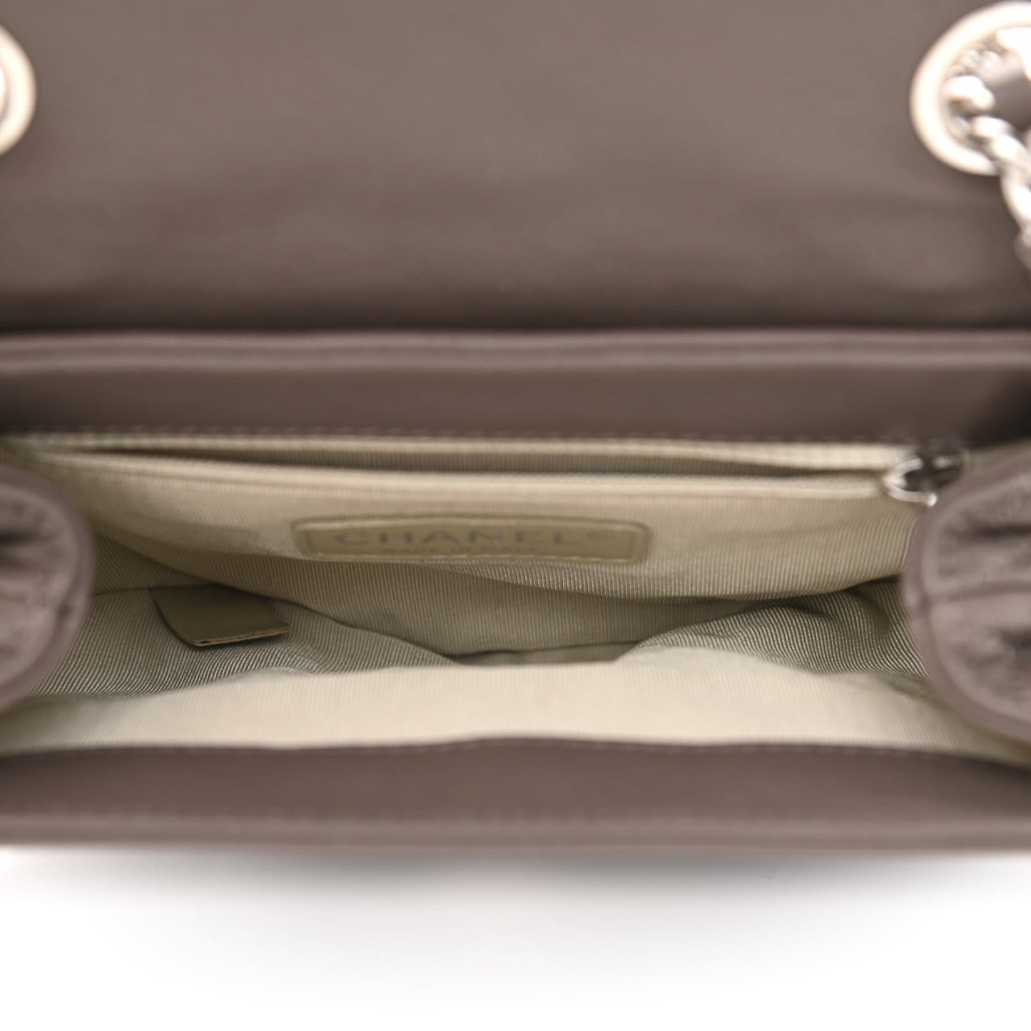 Washed Lambskin Quilted Mini Chain Around Flap Taupe