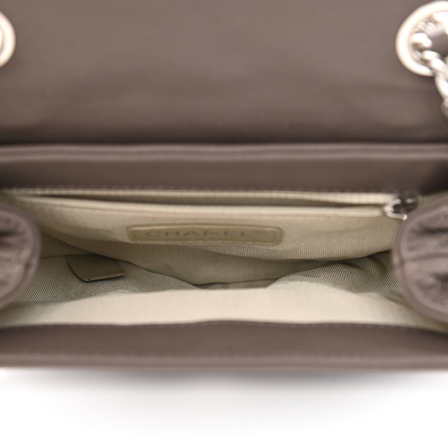 Chanel Washed Lambskin Quilted Mini Chain Around Flap Taupe 5 of 11