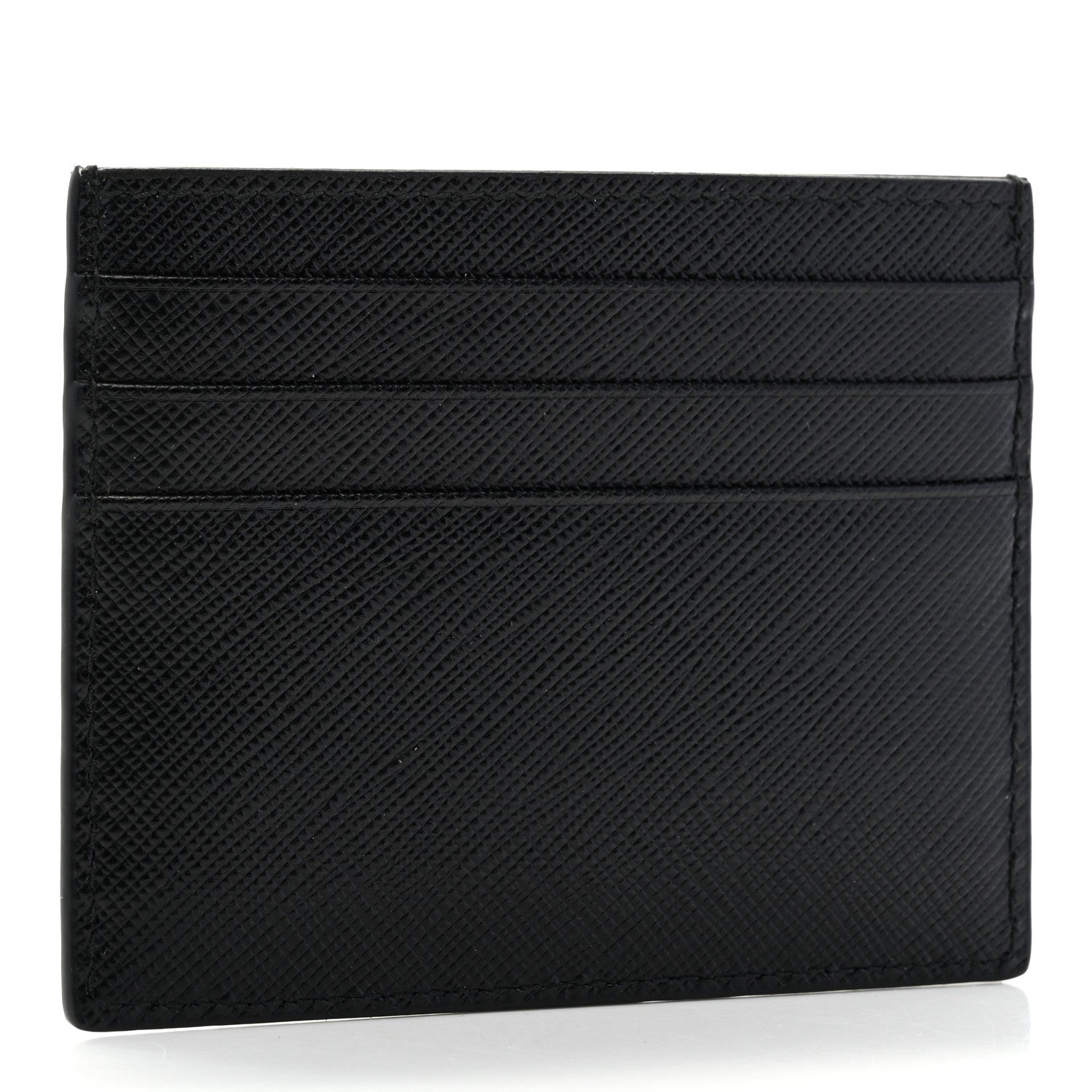 Prada Saffiano Triangle Card Case Black 3 of 7