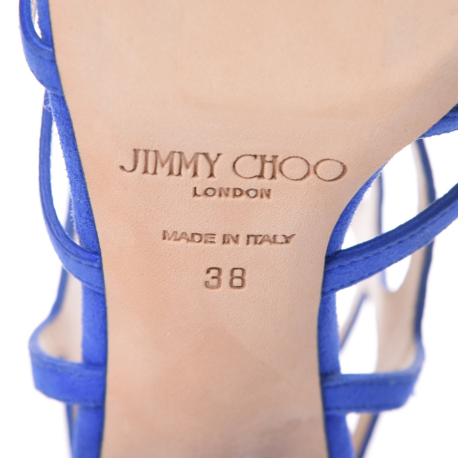 Jimmy Choo Suede Ren 35 Sandals 38 Cobalt 9 of 12