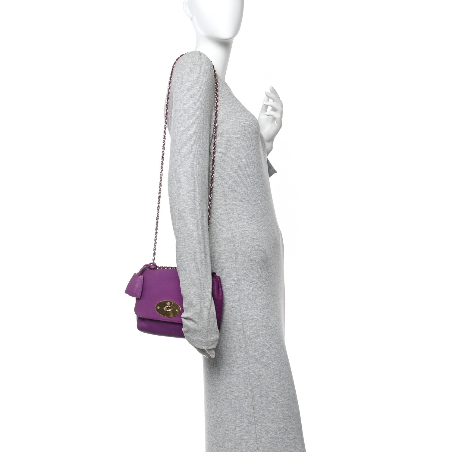 Mulberry Small Classic Grain Calfskin Small Lily Flap Heather 2 of 12