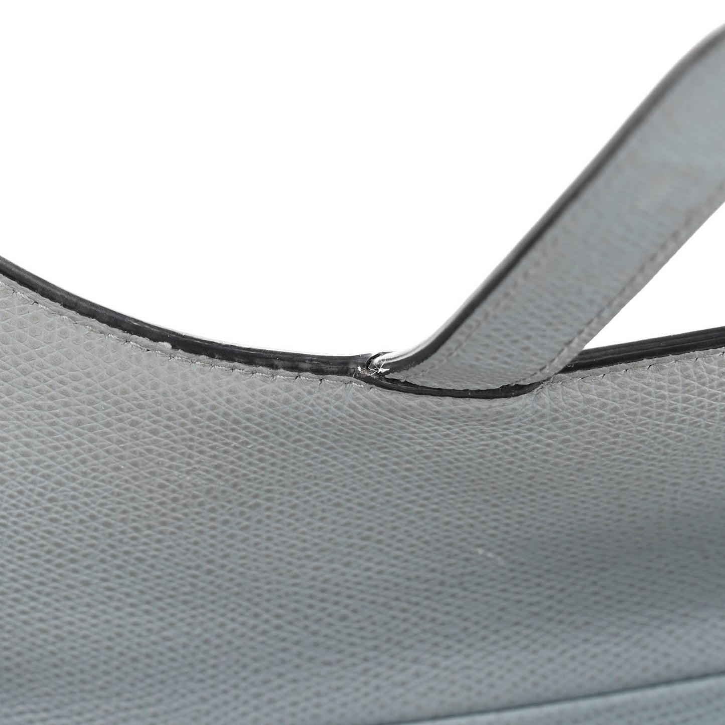Grained Calfskin Saddle Bag Grey Stone