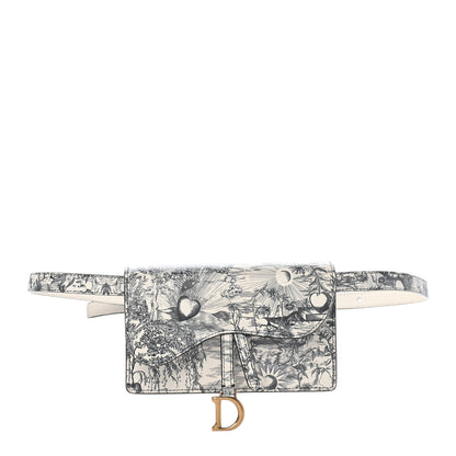 Christian Dior Calfskin Jardin Naturel Print Saddle Belt Bag Latte Multicolor 1 of 9