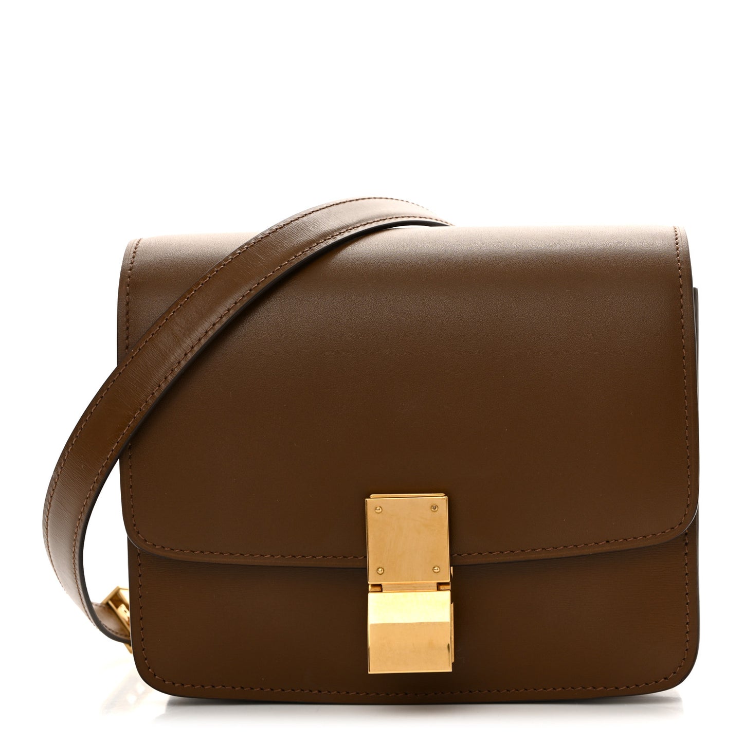 Box Calfskin Small Classic Box Flap Bag Camel