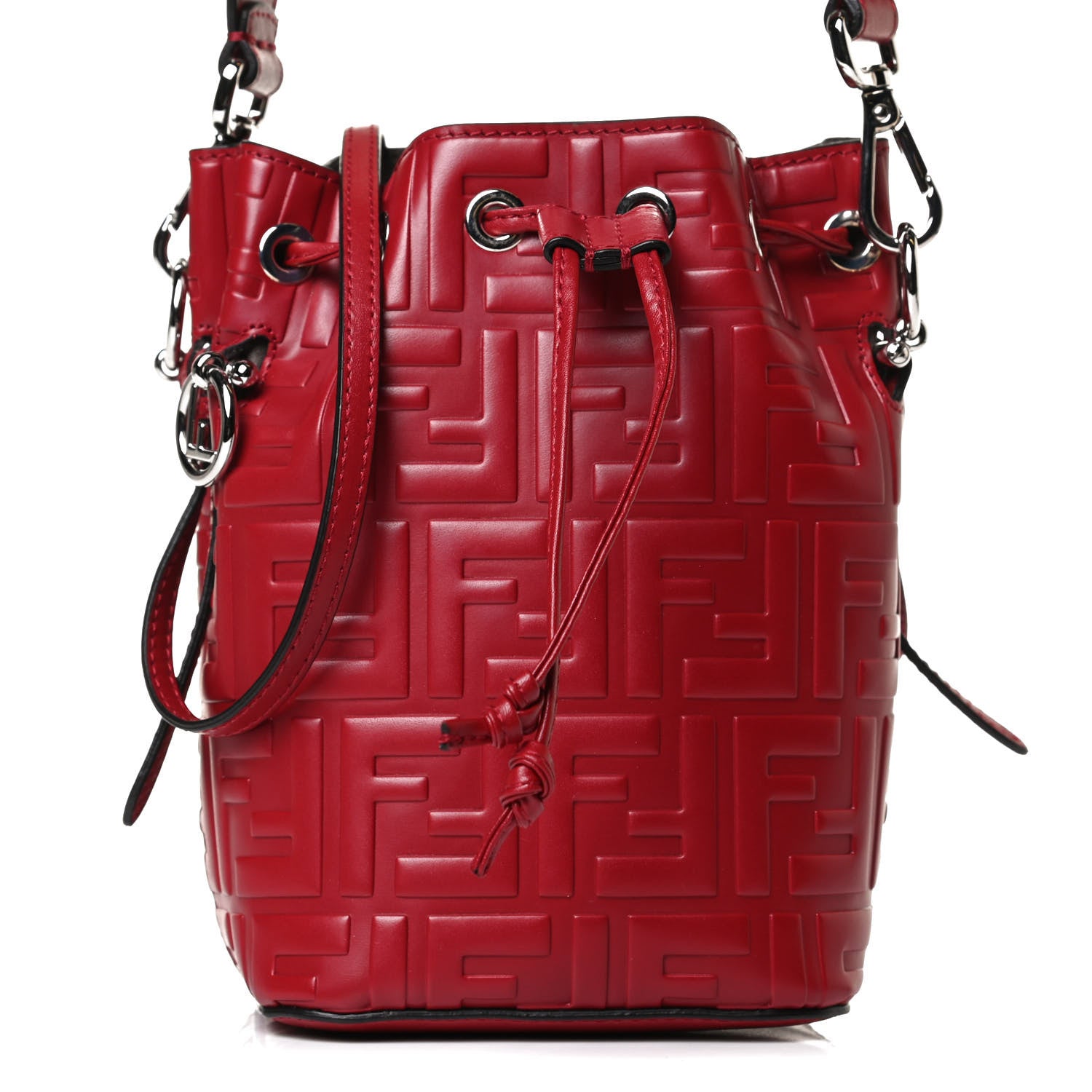 Fendi Vitello Liberty F is Fendi FF 1974 Embossed Mini Mon Tresor Bucket Bag Fragola 9 of 13