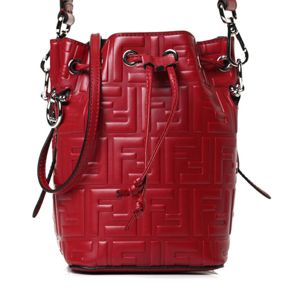 Fendi Vitello Liberty F is Fendi FF 1974 Embossed Mini Mon Tresor Bucket Bag Fragola 9 of 13