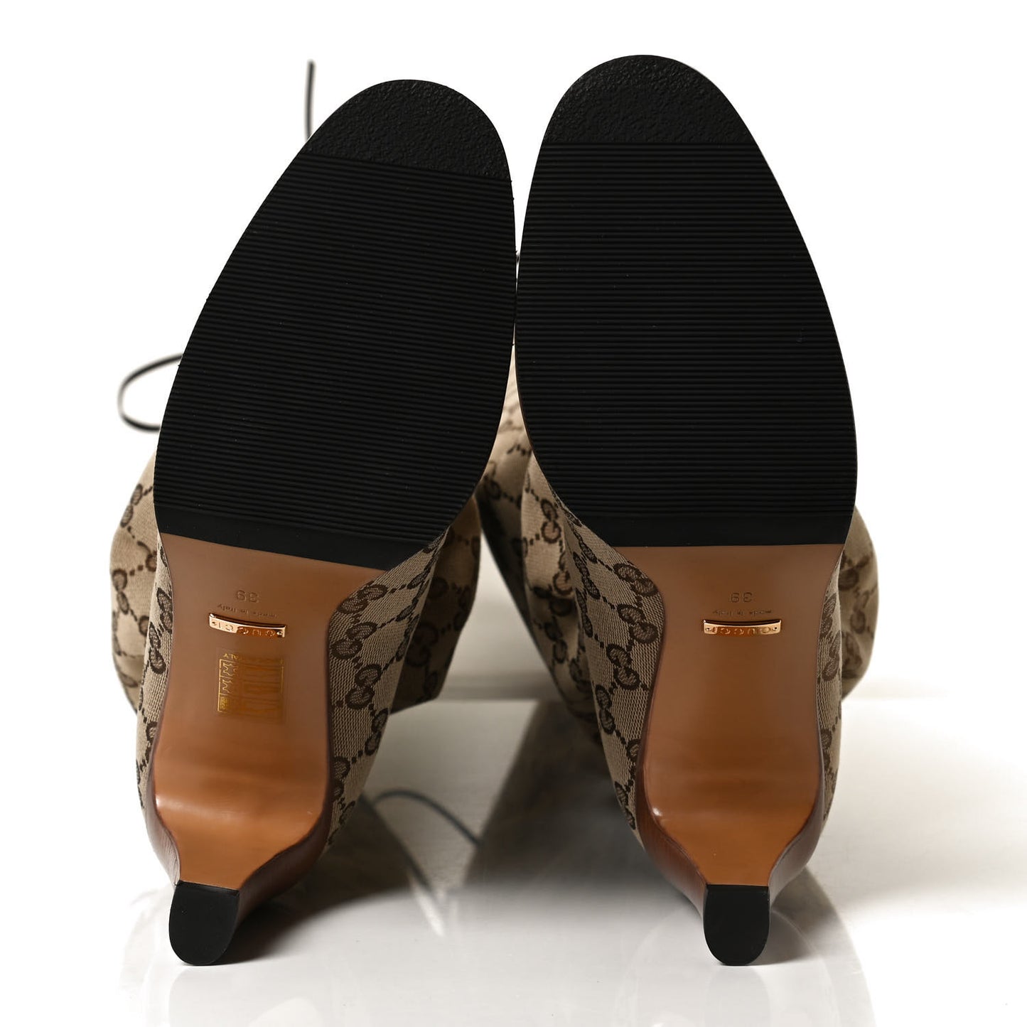 Monogram Over the Knee Boots 39 Beige Ebony