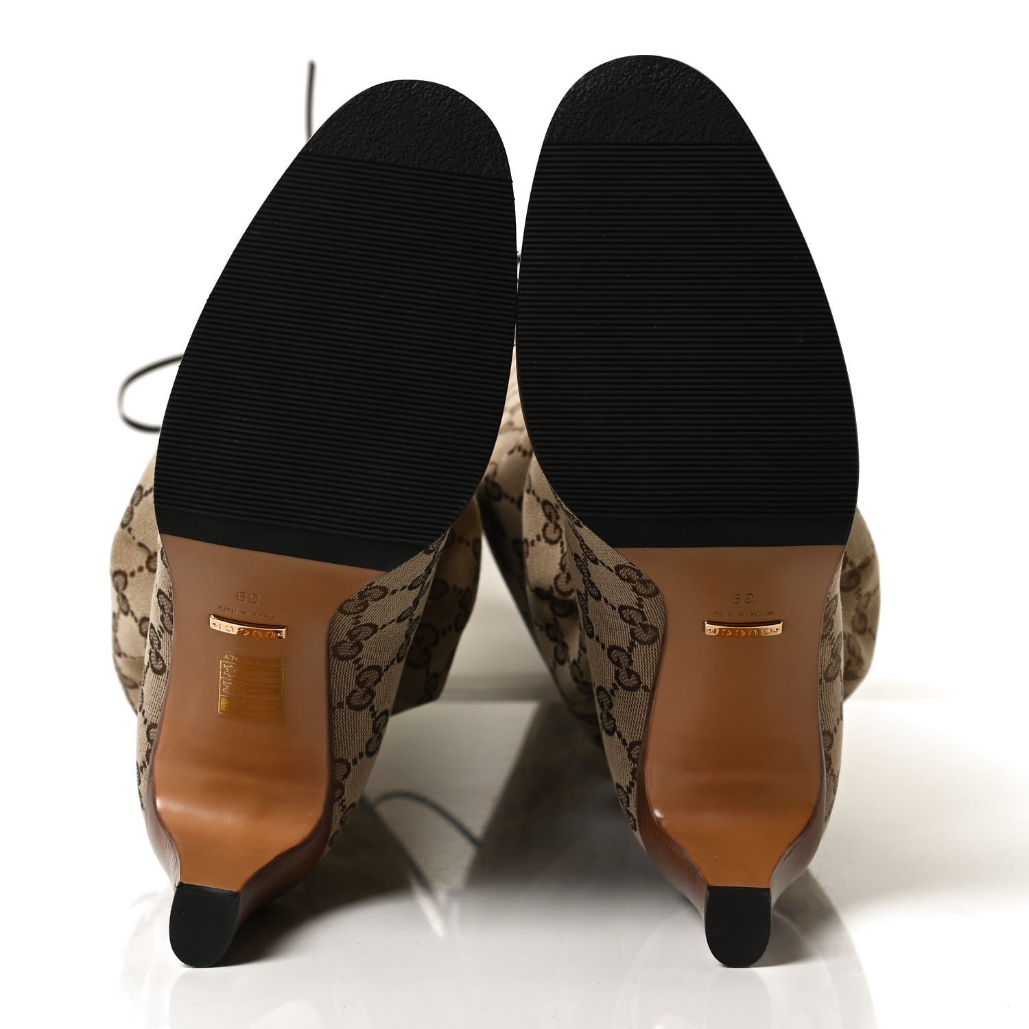 Gucci Monogram Over the Knee Boots 39 Beige Ebony 8 of 11