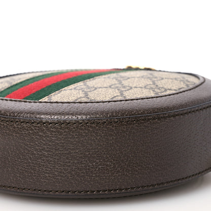 Gucci GG Supreme Monogram Web Mini Ophidia Round Shoulder Bag Brown 9 of 9