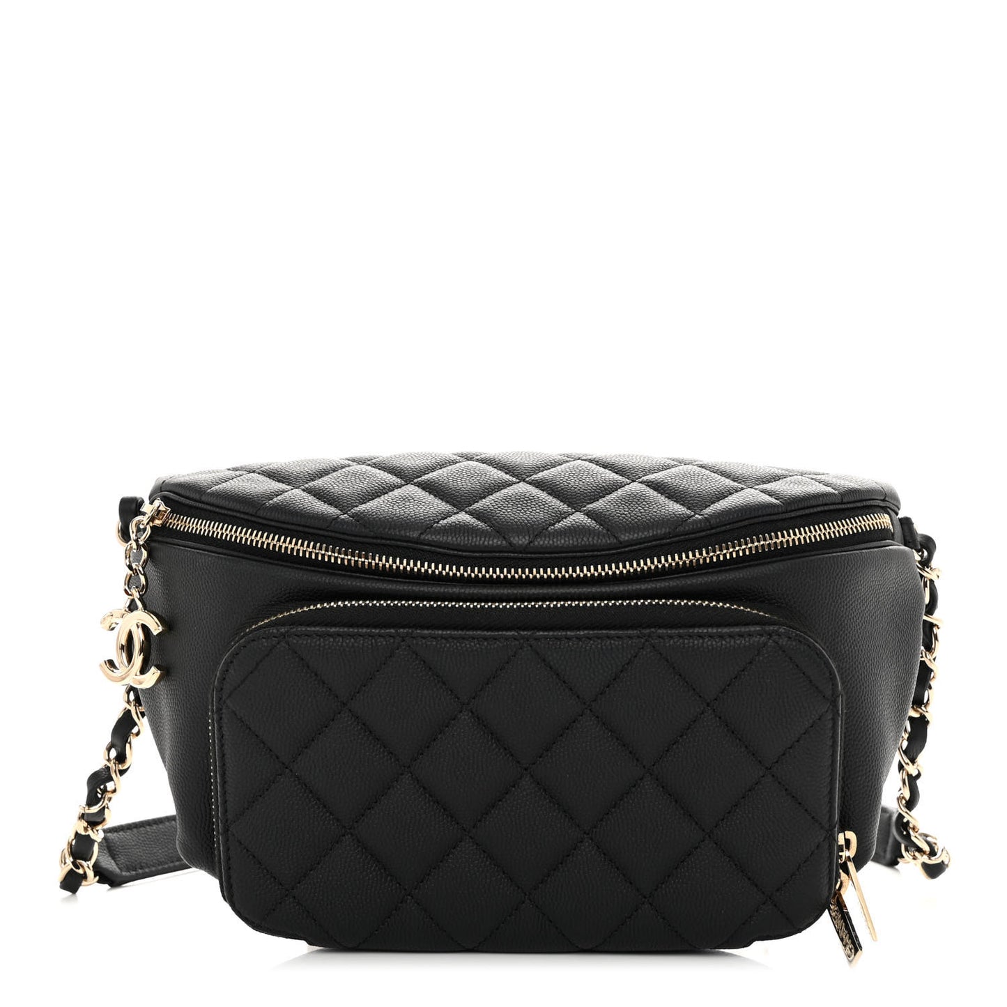 Caviar Quilted Business Affinity Waist Belt Bag Black