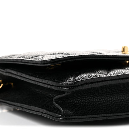 Chanel Caviar Quilted CC Turnlock Wallet On Chain WOC Black 10 of 12