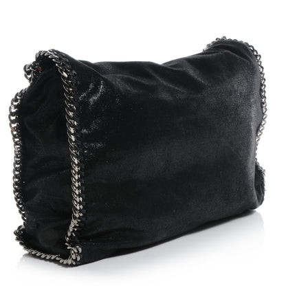 Stella McCartney Faux Leather Shaggy Deer Falabella Fold Over Tote Black 3 of 10