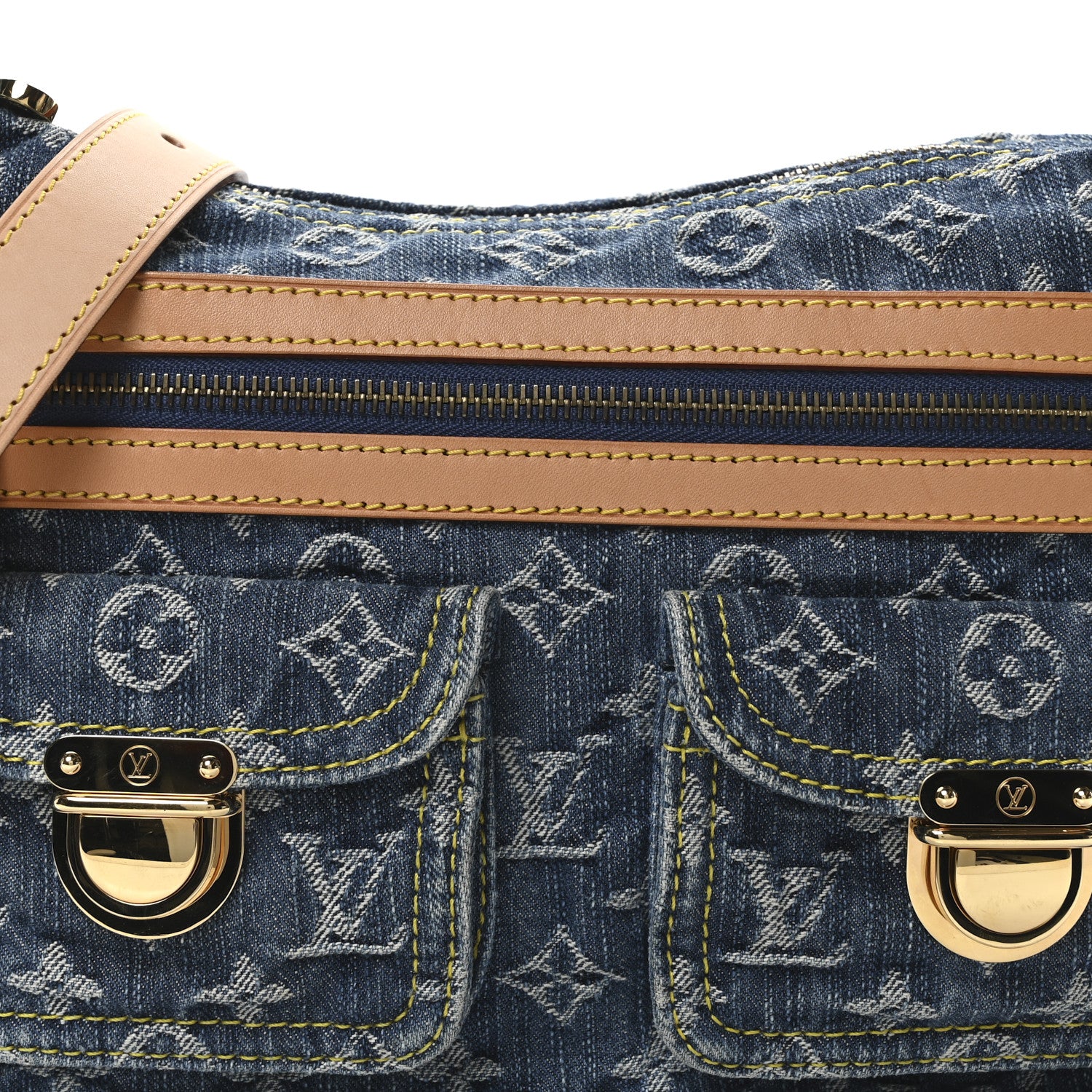Louis Vuitton Monogram Denim Baggy PM Blue 7 of 9