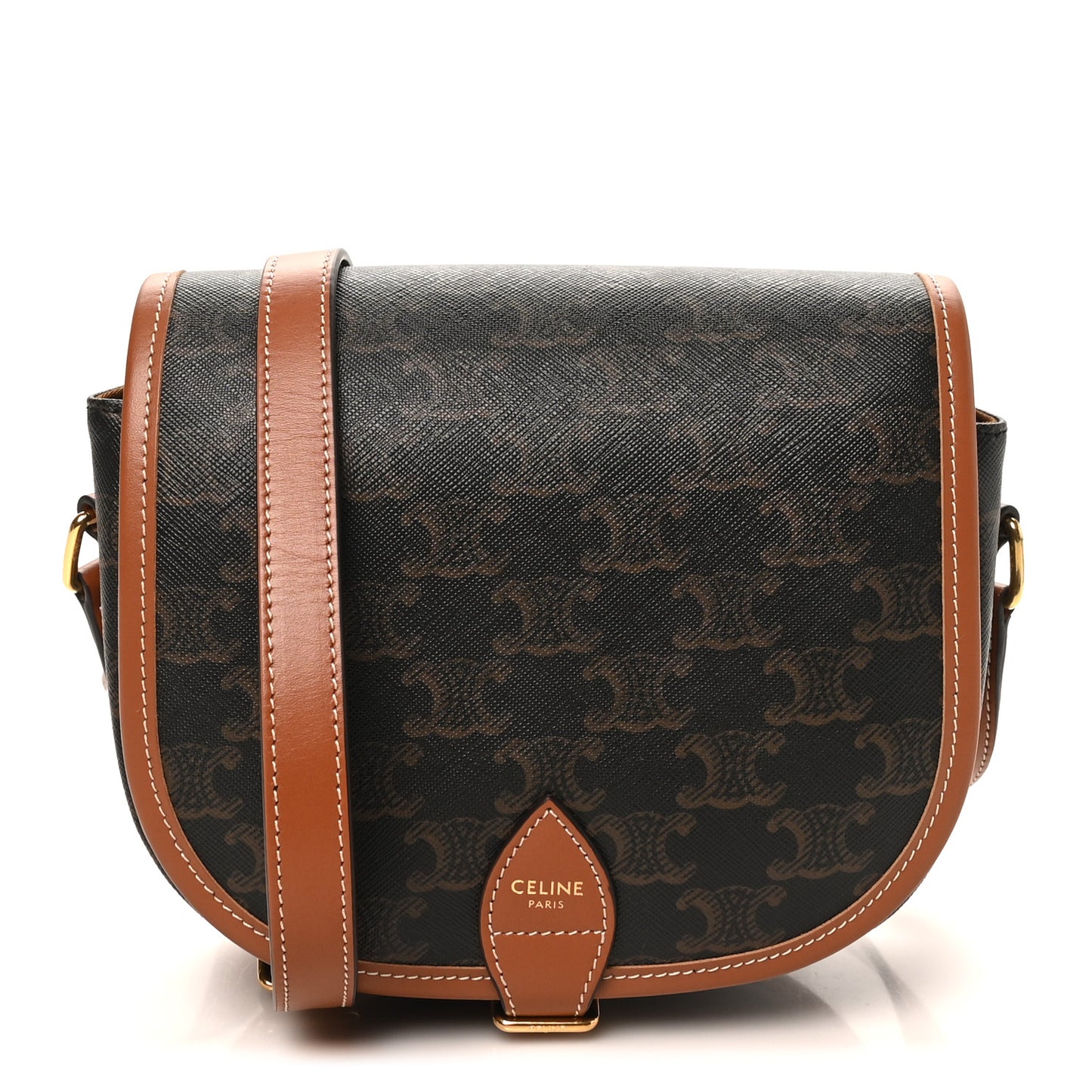 Triomphe Canvas Medium Folco Bag Tan