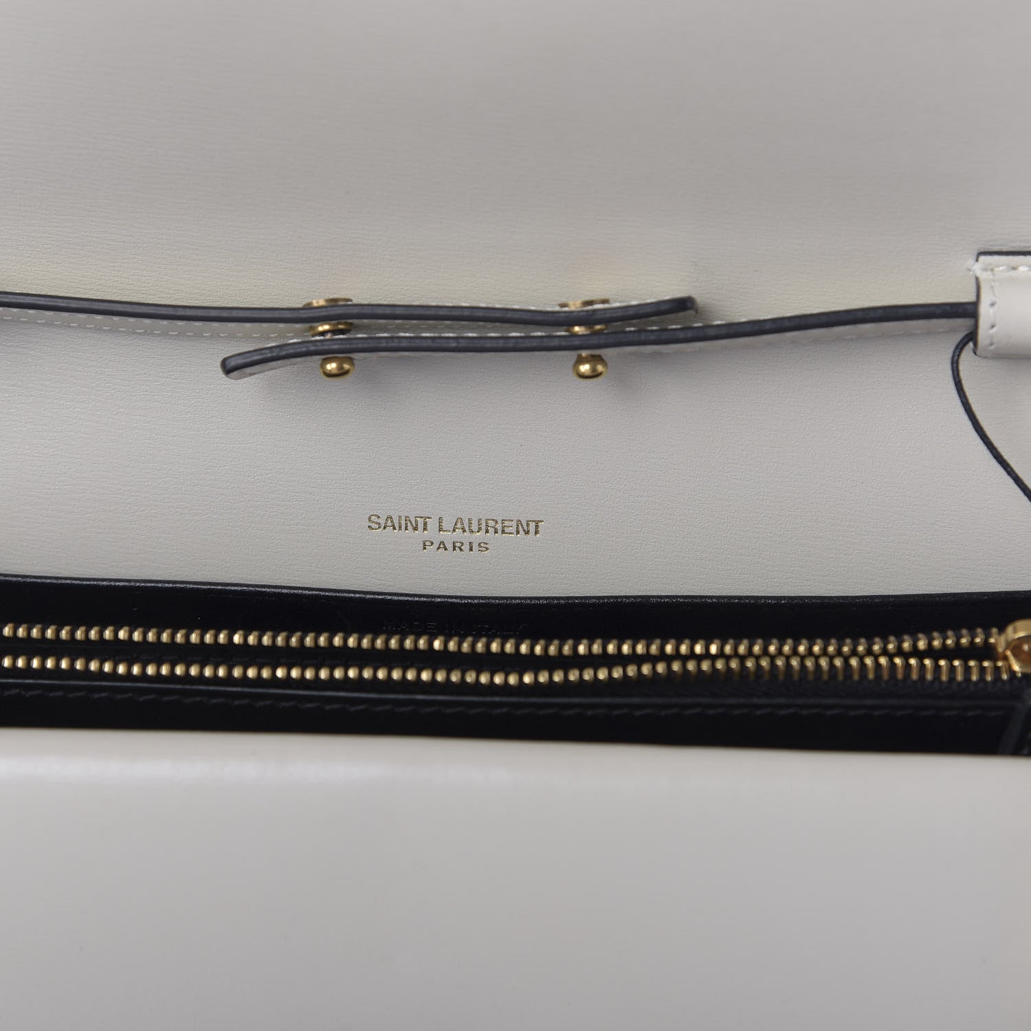 Saint Laurent Smooth Calfskin Monogram Sulpice Chain Wallet Black Crema Soft 6 of 11
