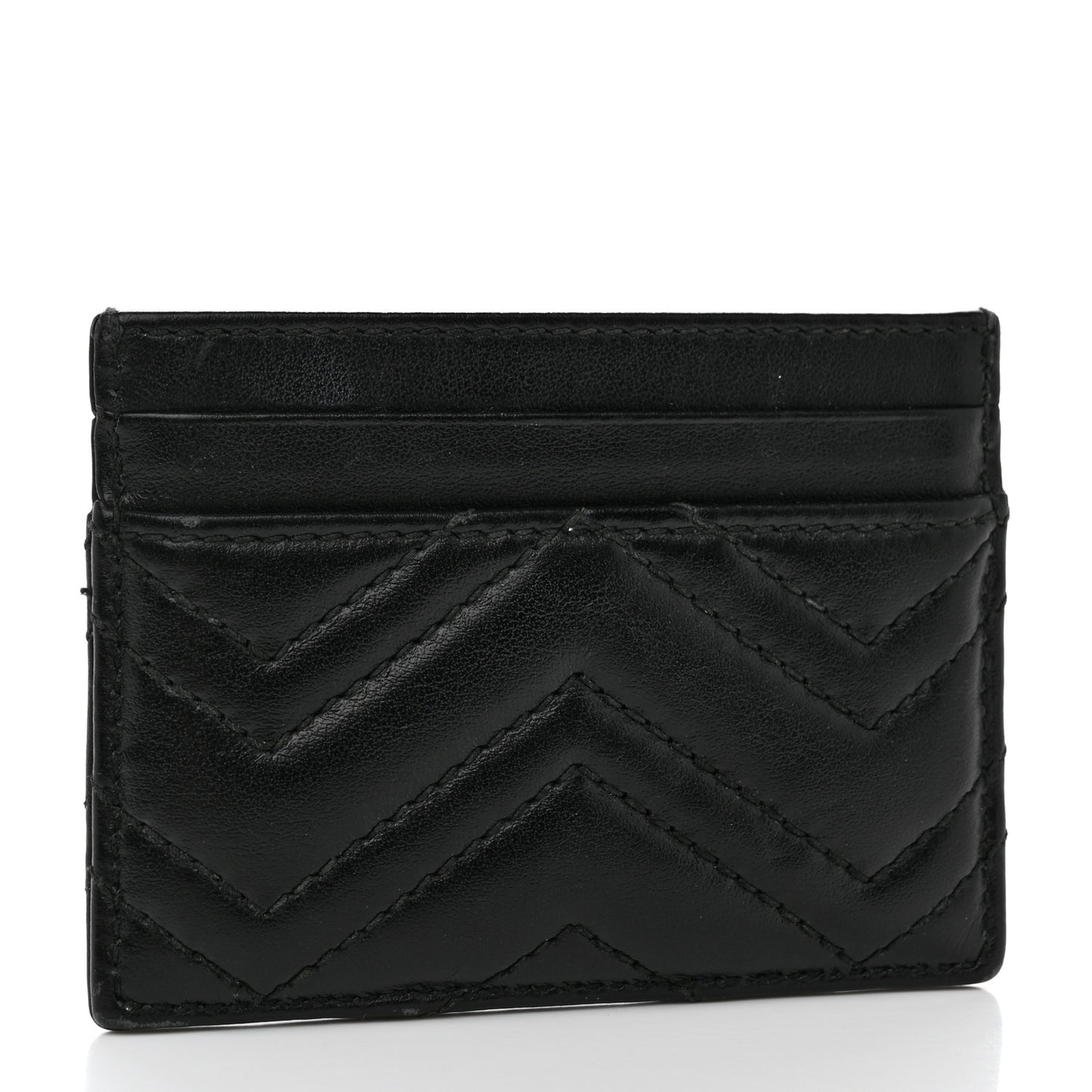 Calfskin Matelasse GG Marmont Card Holder Black