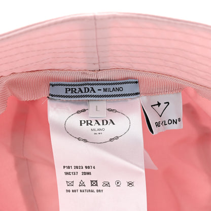 Prada Re-Nylon Metal Triangle Logo Womens Bucket Hat L Alabastro 8 of 8