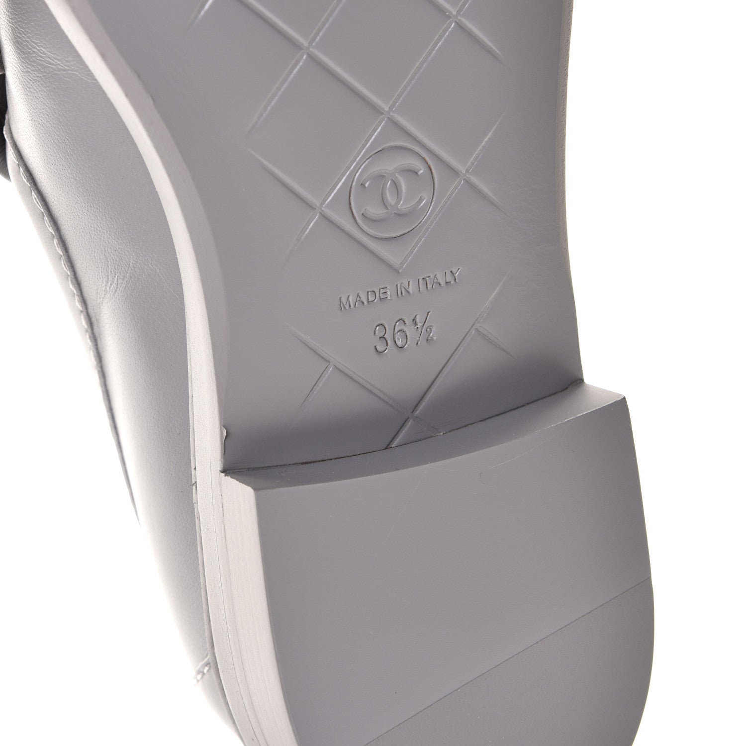 Chanel Lambskin Quilted CC Turnlock Loafers 36.5 Grey 9 of 20