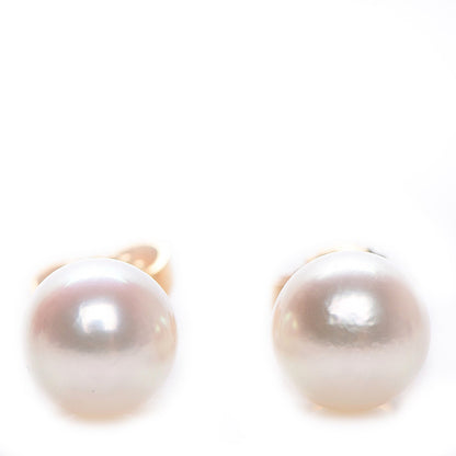 Mikimoto 18K Yellow Gold Akoya Pearl 7-7.5mm Stud Earrings 1 of 6