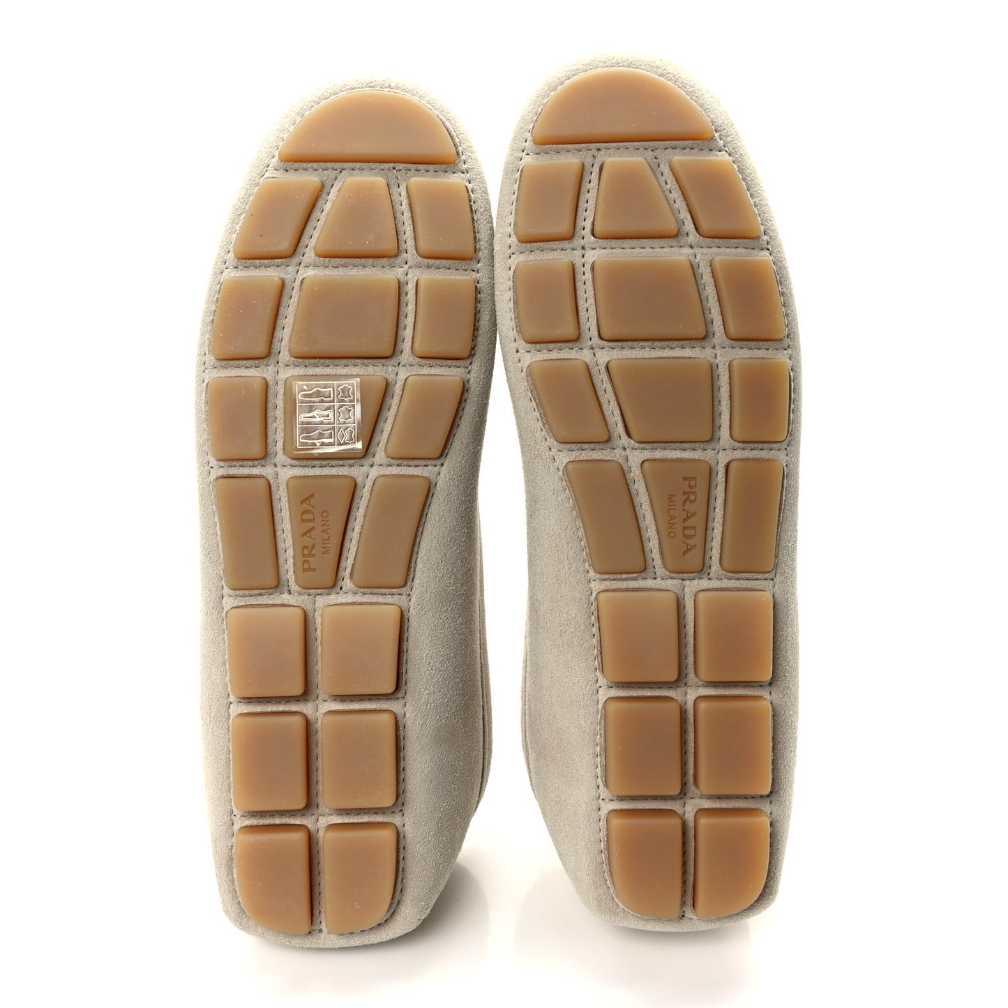 Camoscio Metal Triangle Logo Driving Loafers 39.5 Pomice
