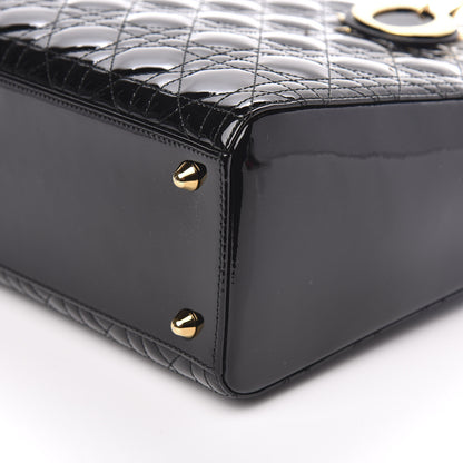 Christian Dior Patent Cannage Large Lady Dior Black 10 of 12