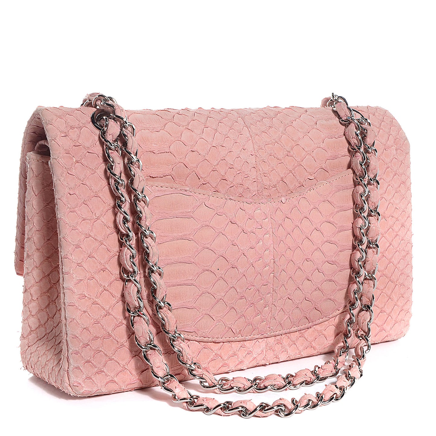 Matte Python Medium Double Flap Pink