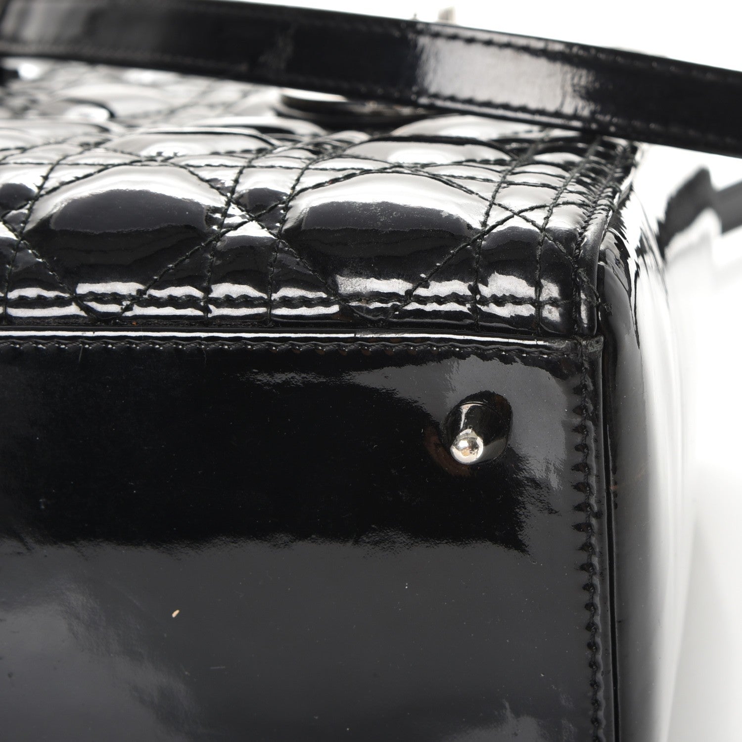 Christian Dior Patent Cannage Medium Lady Dior Black 12 of 14
