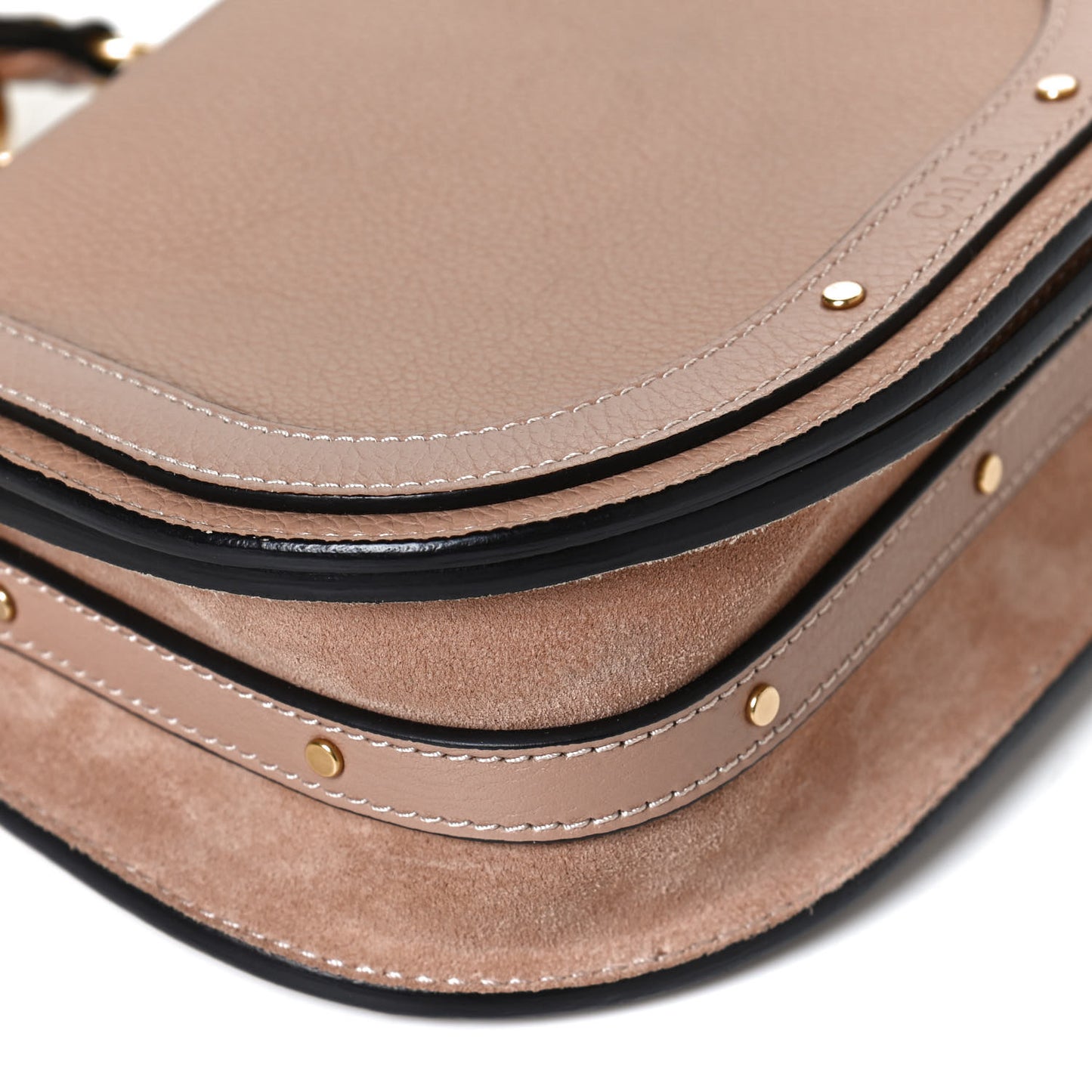 Calfskin Suede Small Nile Bracelet Bag Biscotti Beige