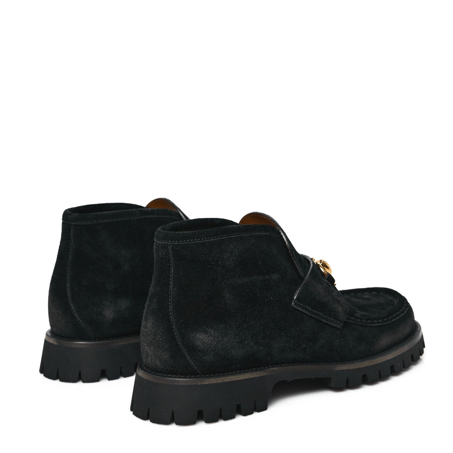 Suede Horsebit Womens Ankle Boots 38 Black