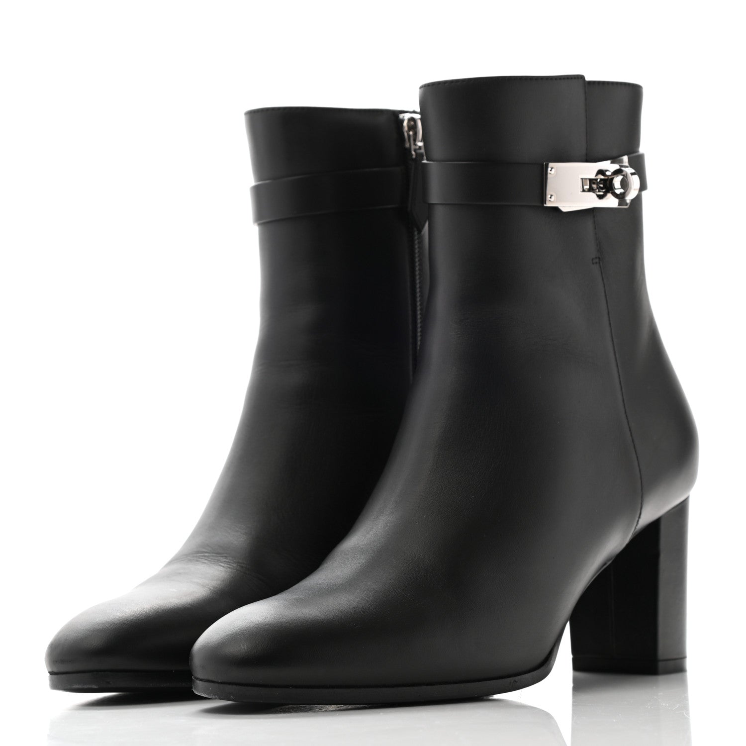 Hermes Calfskin Saint Germain Ankle Boots 38.5 Black 3 of 12