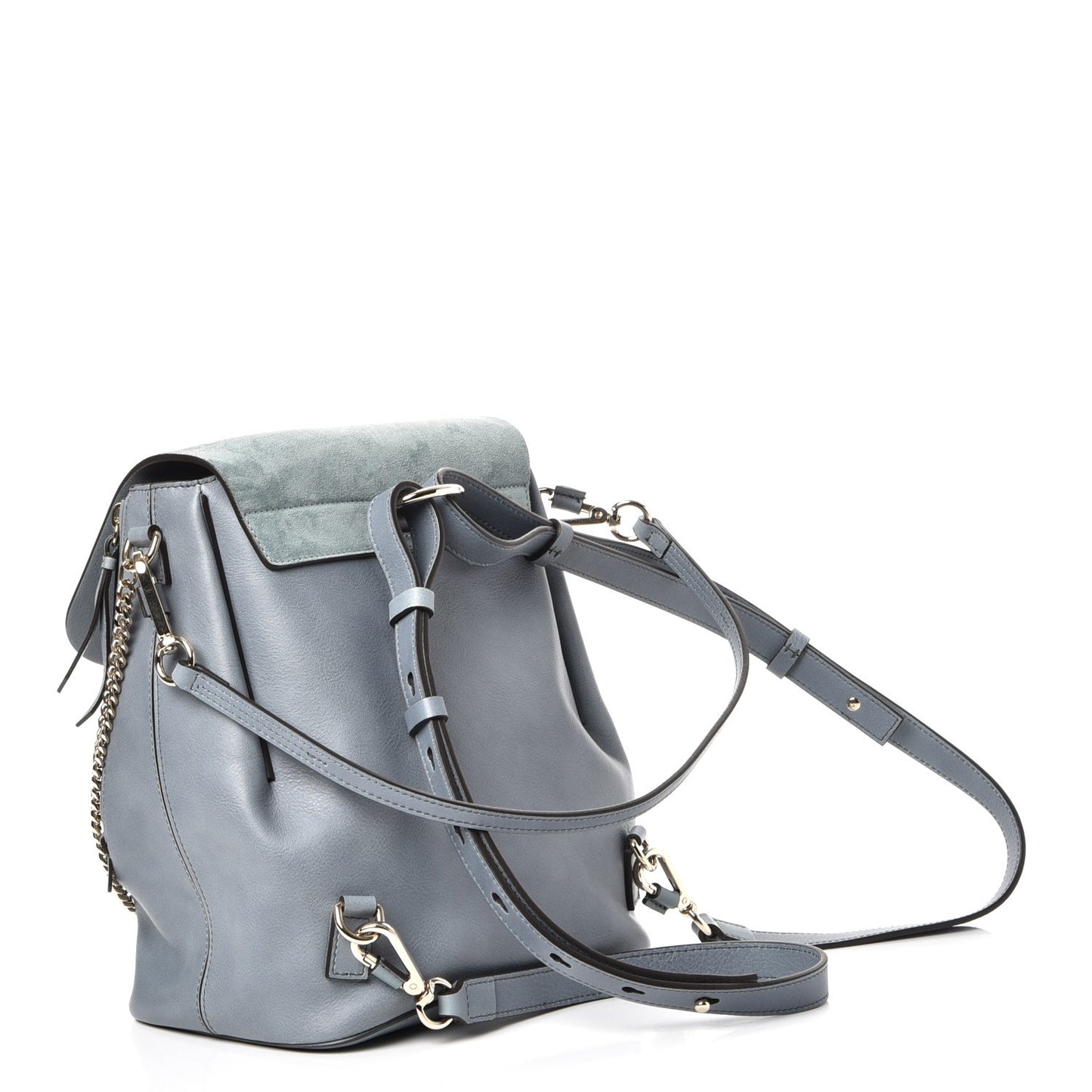 Suede Calfskin Medium Faye Backpack Cloudy Blue