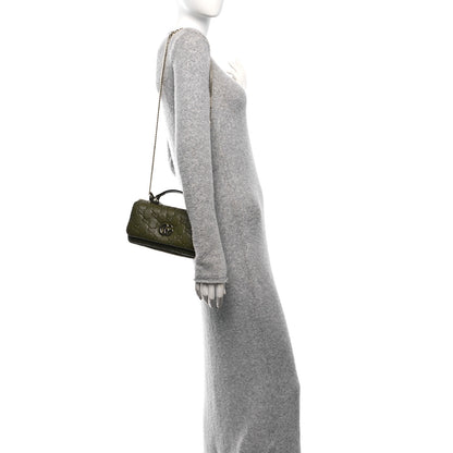Gucci Lambskin Embossed Mini GG Milano Top Handle Shoulder Bag Green 2 of 9