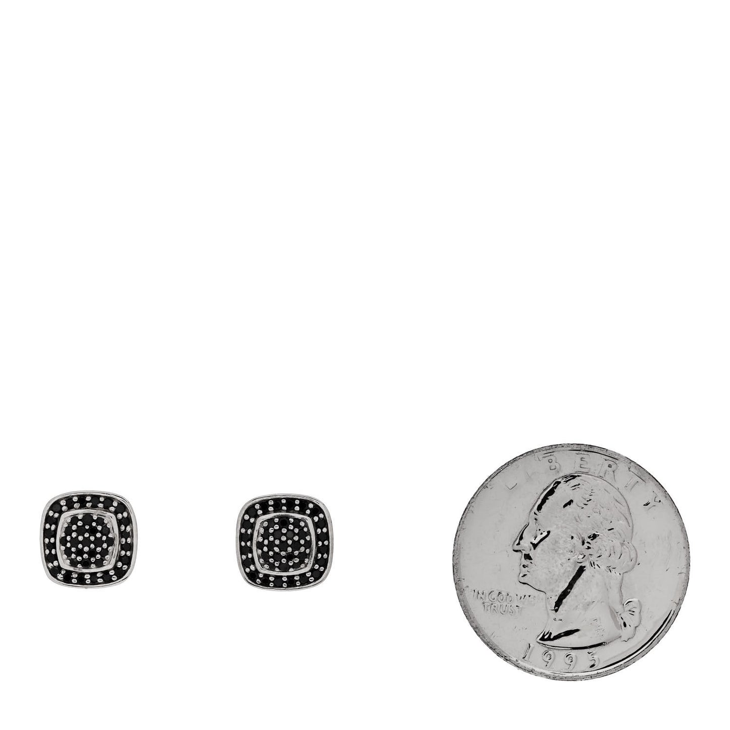 Sterling Silver Black Diamond 7mm Petite Albion Earrings