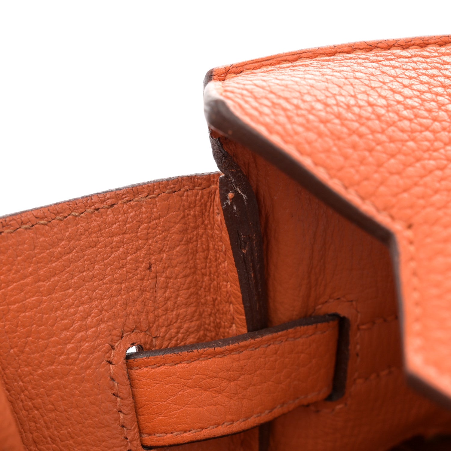 Hermes Taurillon Clemence Birkin 35 Orange 12 of 17