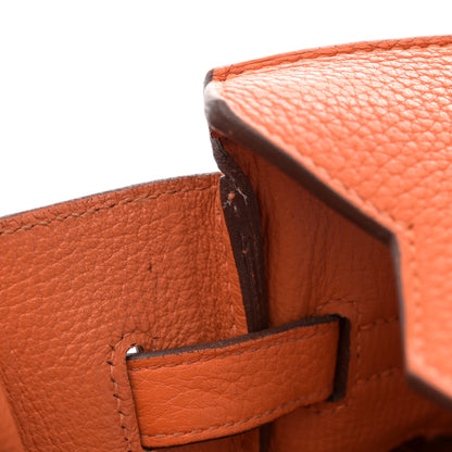 Hermes Taurillon Clemence Birkin 35 Orange 12 of 17
