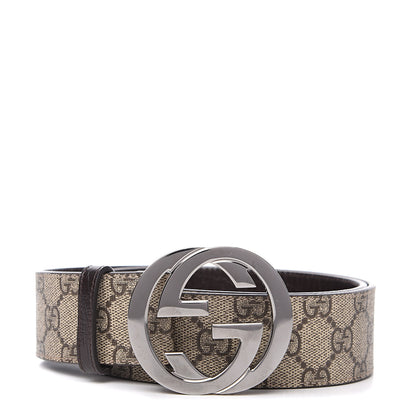 Gucci GG Plus Monogram Interlocking G Belt 80 32 Dark Brown 1 of 4
