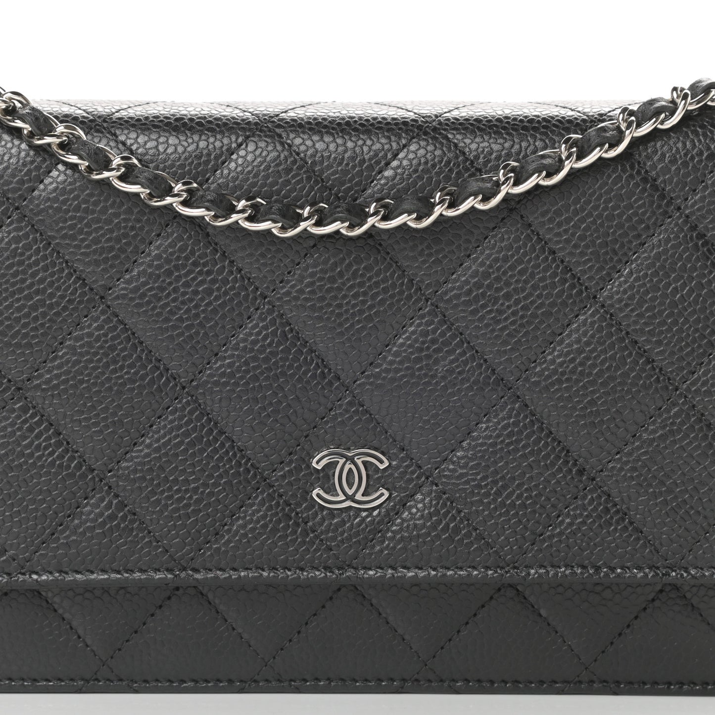 Caviar Quilted Wallet On Chain WOC Black