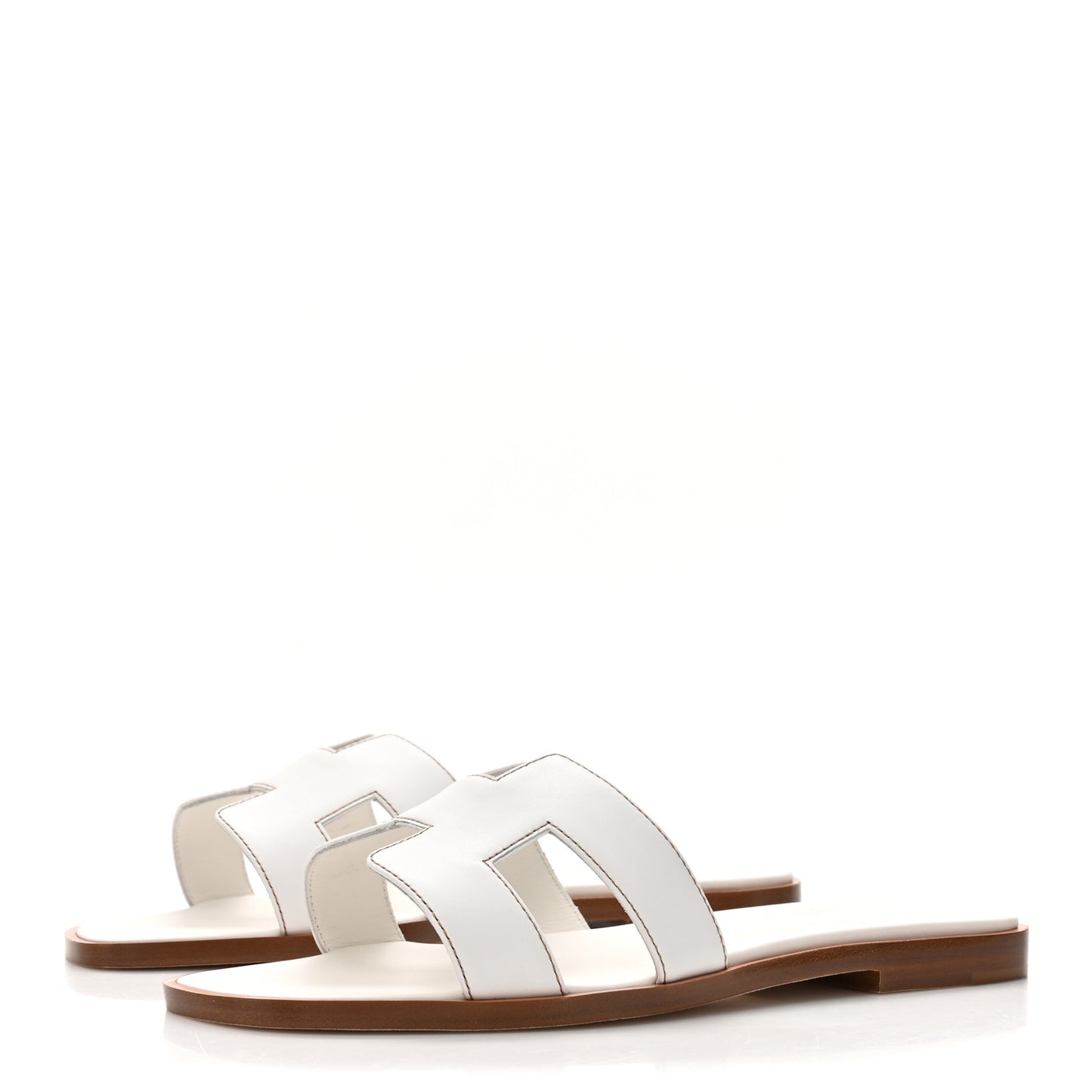 Box Calfskin Oran Sandals 35 White