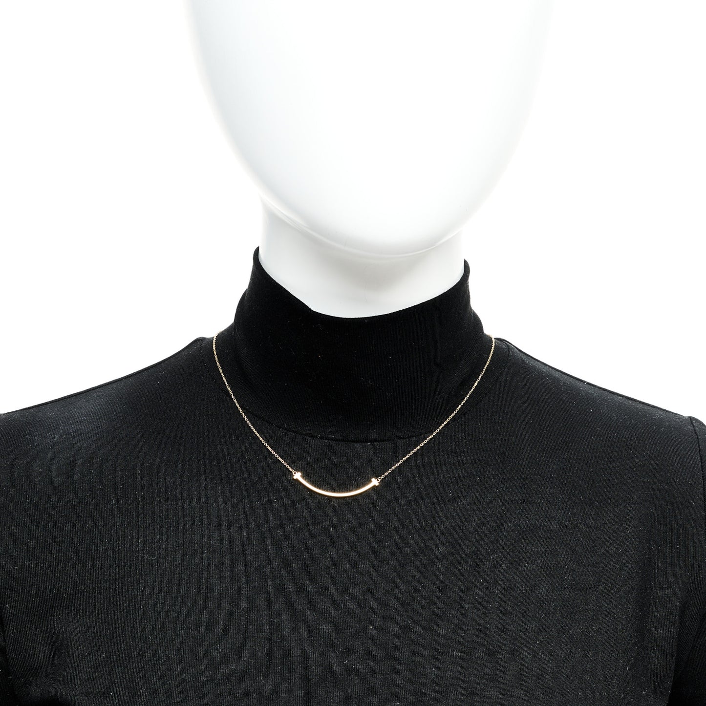 18K Yellow Gold Small T Smile Pendant Necklace