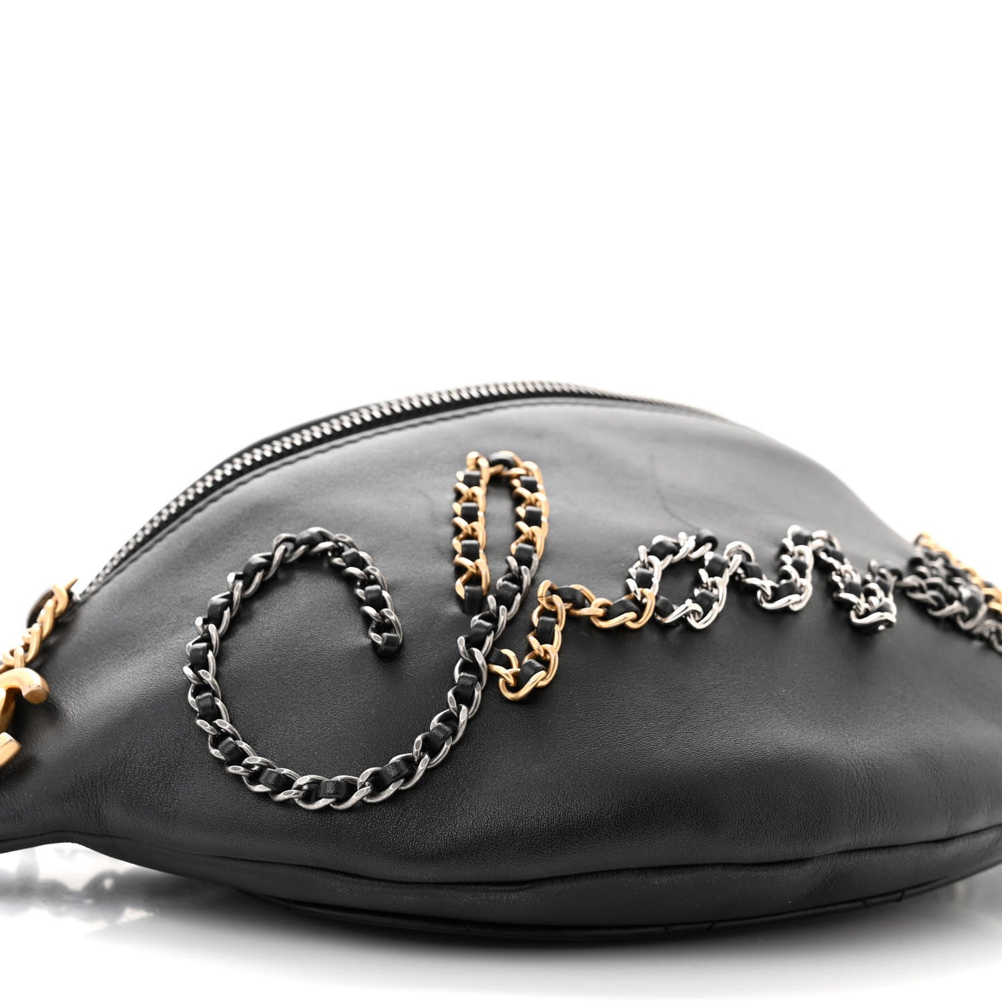Calfskin Chain 20s Signe Waist Bag Black
