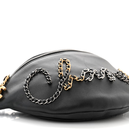 Chanel Calfskin Chain 20s Signe Waist Bag Black 9 of 11