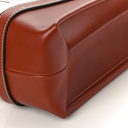 Chloe Calfskin Canvas Small Woody Tote Sepia Brown 8 of 8